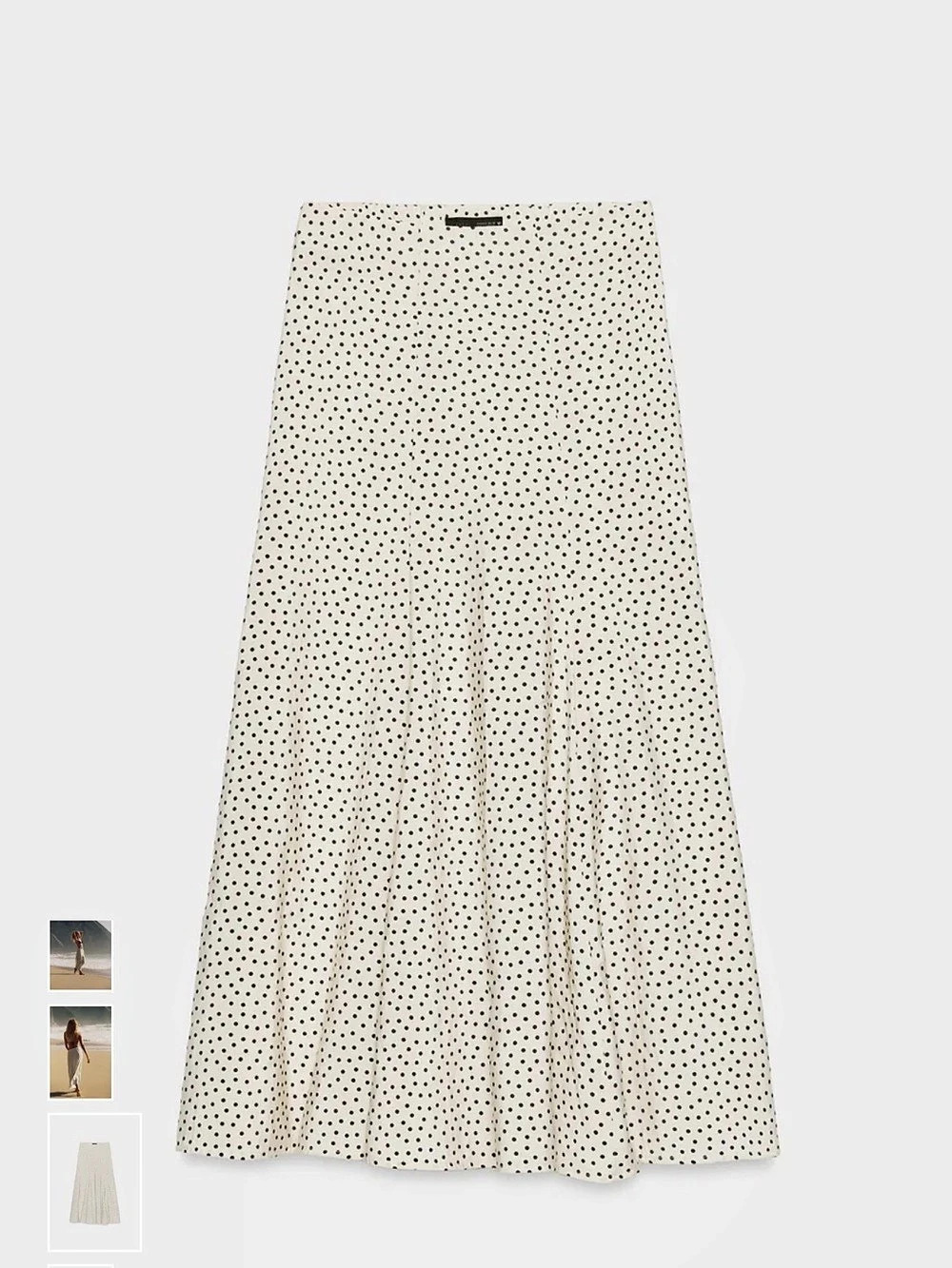 Zara ZW Collection Polka Dot Midi Skirt Cream & Black